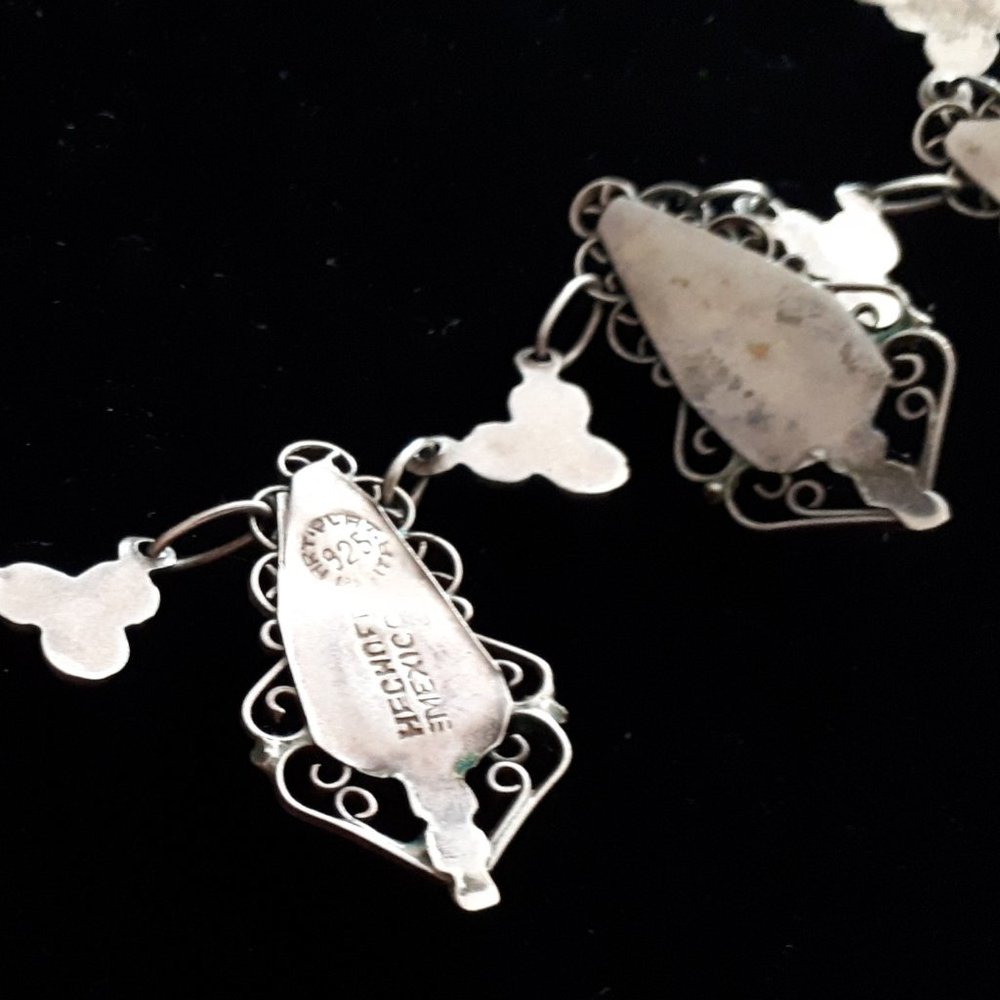 1940's Mexico Handmade 925 Silver Demi Parure - Picture 3 of 16